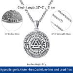 Valknut Pendant Necklace in 925 Sterling Silver