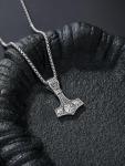 Viking Thor's Hammer Necklace in Sterling Silver