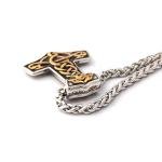 Gold & Silver Thor Hammer Pendant Necklace