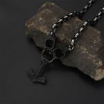 Thor's Hammer Necklace with Vegvisir and Valknut