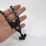 Thor's Hammer Necklace with Vegvisir and Valknut