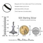 Sterling Silver Thor's Hammer Necklace - Mjolnir Pendant