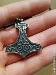 Intricate Pewter Mjolnir Pendant with Detail