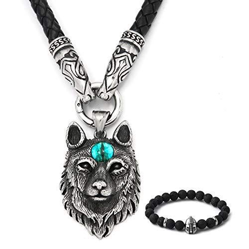 Viking Thor's Hammer Fenrir Wolf Necklace Pendant
