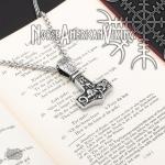 Viking Thor's Hammer Jormungandr Steel Necklace