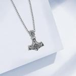 Viking Thor's Hammer Necklace in Sterling Silver