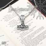 Viking Thor's Hammer Jormungandr Steel Necklace