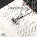 Viking Thor's Hammer Jormungandr Steel Necklace
