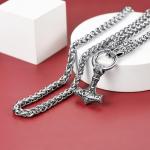 Thor's Hammer Necklace with Wolf Head Chain