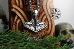 Viking Raven Mjolnir Hammer Pendant with Chain