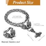 Viking Thor's Hammer Necklaces with Wolf Head Chain