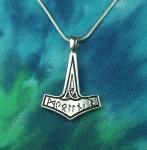 Thor's Hammer Necklace with Rune Mjolnir Pendant