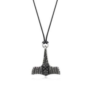Thor's Hammer Pendant Necklace with Viking Runes