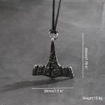 Thor's Hammer Pendant Necklace with Viking Runes