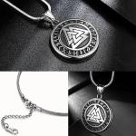 Thor's Hammer Talisman Necklace with Valknut and Vegvisir