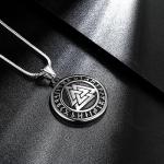 Thor's Hammer Talisman Necklace with Valknut and Vegvisir
