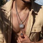 Thor's Hammer Talisman Necklace with Valknut and Vegvisir