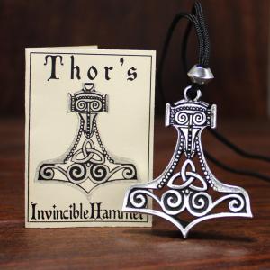 Large Thor's Hammer Mjolnir Pendant Necklace