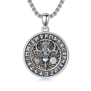 Viking Valknut Pendant Necklace in Sterling Silver