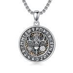 Viking Valknut Pendant Necklace in Sterling Silver