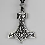 Large Thor's Hammer Mjolnir Pendant Necklace