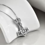 Thor's Hammer Necklace with Abalone Shell & Vegvisir