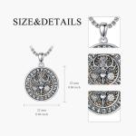 Viking Valknut Pendant Necklace in Sterling Silver