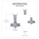 Thor's Hammer Necklace with Abalone Shell & Vegvisir