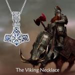 Thor's Hammer Necklace with Abalone Shell & Vegvisir