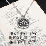 Viking Shield Valknut Stainless Steel Pendant Necklace