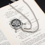Viking Shield Valknut Stainless Steel Pendant Necklace