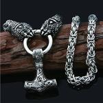 Men's Viking Thor's Hammer and Bear Claw Necklace