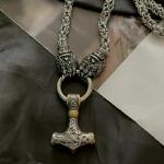 Men's Viking Thor's Hammer and Bear Claw Necklace