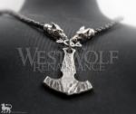 Viking Thor's Hammer Pendant with Wolf Necklace