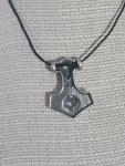 Viking Thor's Hammer Pendant with Wolf Design