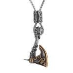 Viking Axe Pendant Necklace in Antique Silver Bronze