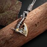 Viking Axe Pendant Necklace in Antique Silver Bronze
