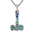 Thor's Hammer Necklace with Abalone Shell Pendant