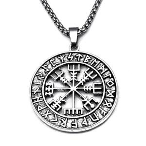 Viking Talisman Necklace with Mjolnir and Wolf