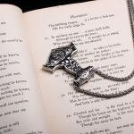 Viking Thor's Hammer Wolf Vegvisir Pendant Necklace