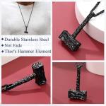 Viking Thor Hammer Pendant Necklace in Stainless Steel