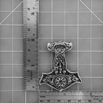 Viking Thor's Hammer Wolf Vegvisir Pendant Necklace