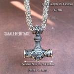 Viking Steel Necklace Thor Hammer Mjolnir Pendant