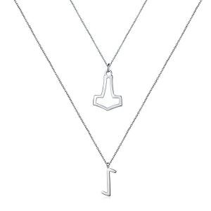 Thor's Hammer Mjolnir Pendant with Elder Futhark Runes