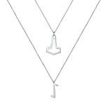 Thor's Hammer Mjolnir Pendant with Elder Futhark Runes