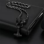 Viking Wolf Thor Hammer Pendant Necklace for Men