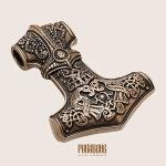 Mjolnir Pendant Necklace with Ravens - Viking Style