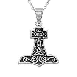 Sterling Silver Thor's Hammer Pendant - Norse Jewelry