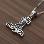 Sterling Silver Thor's Hammer Pendant - Norse Jewelry
