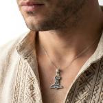 Sterling Silver Thor's Hammer Pendant - Norse Jewelry